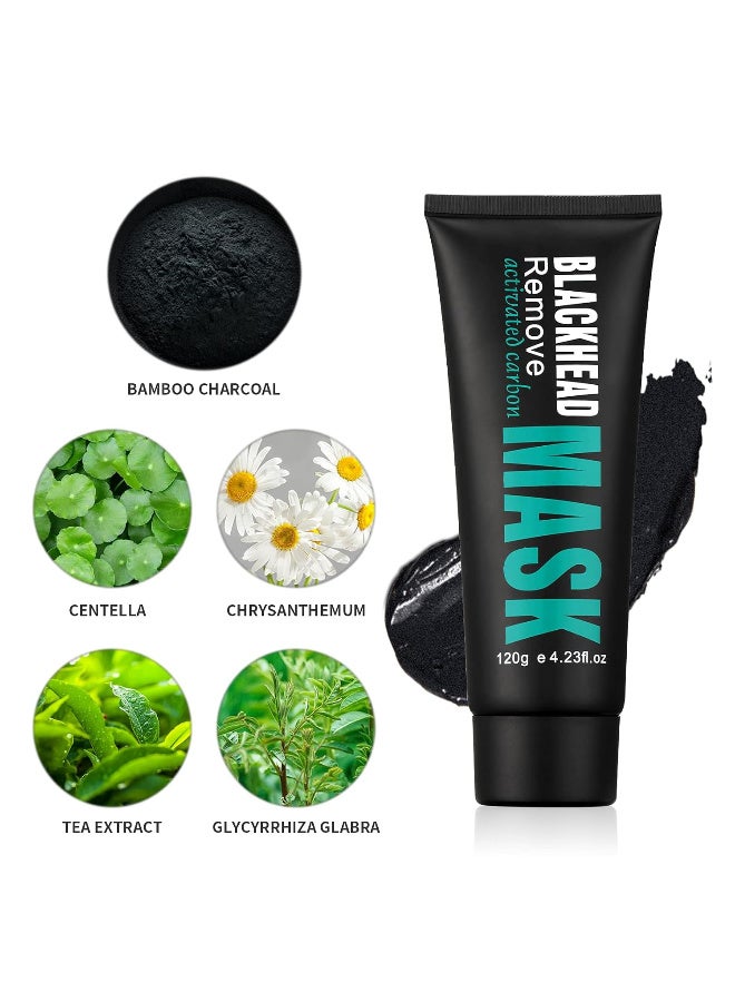 YAFUSIPE Mascarilla Facial Desprendible Eliminadora de Puntos Negros y Espinillas, Mascarillas de Carbón Activado Negro Purificante Exfoliante para Eliminación de Poros de la Nariz, Limpieza del Acné - Image 5