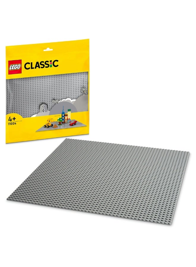 LEGO® Classic Grey Baseplate 11024 Building Kit; Square 48x48 Landscape for Open-Ended Imaginative Building Play; Can Be Given as a Birthday, Holiday or Any-Day Gift for Kids Aged 4 and up (1 Piece) - Image 1
