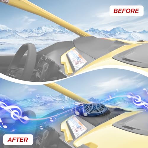 XUTVOTOR Front Dash Speaker Pods for 2024-2025 Can-Am Maverick R, Front Dashboard Speaker Enclosures Dustproof Mesh Holder for Can Am Maverick R MAX X RS 2024+ Accessories(Speakers Not Included) - Image 4