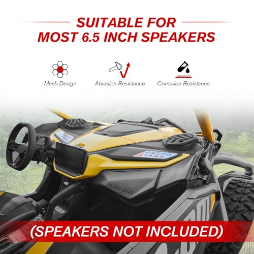 XUTVOTOR Front Dash Speaker Pods for 2024-2025 Can-Am Maverick R, Front Dashboard Speaker Enclosures Dustproof Mesh Holder for Can Am Maverick R MAX X RS 2024+ Accessories(Speakers Not Included) - Image 2