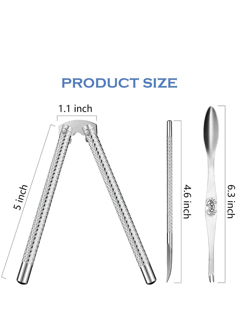 SYOSI - SYOSI Seafood Crackers Forks Nut Cracker Set Lobster Crackers and Picks Set 8 Pcs Nutcracker Stainless Steel Nut Cracker Set 2 Nut Cracker, 4 Picks, 1 Wide Crab Fork - Image 1