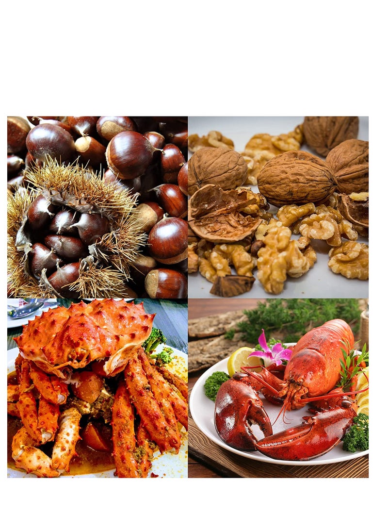 SYOSI - SYOSI Seafood Crackers Forks Nut Cracker Set Lobster Crackers and Picks Set 8 Pcs Nutcracker Stainless Steel Nut Cracker Set 2 Nut Cracker, 4 Picks, 1 Wide Crab Fork - Image 1