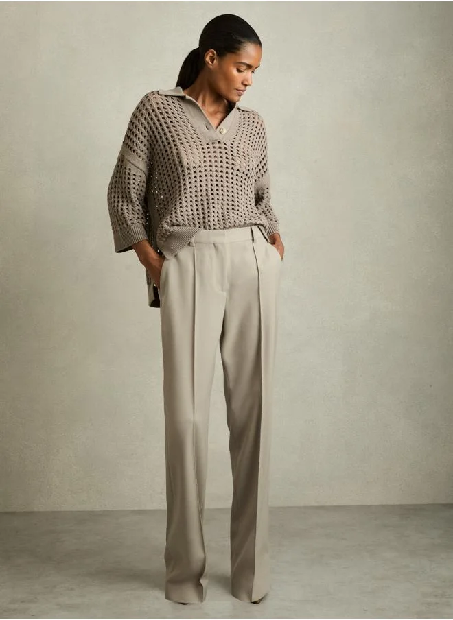 REISS Textured Straight Leg Trouser