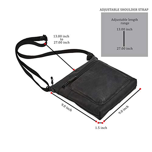Cochoa Real Leather Purse for Women Crossbody Bag Travel Shoulder Handbag Small Vintage Pocketbook (Black Crazy Horse) - Image 4