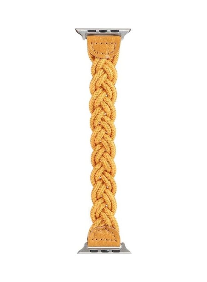 HuHa Elastic Woven Watchband For Apple Watch Series 1/2/3/4/5/6/7/SE 38-40-41mm Yellow - Image 2