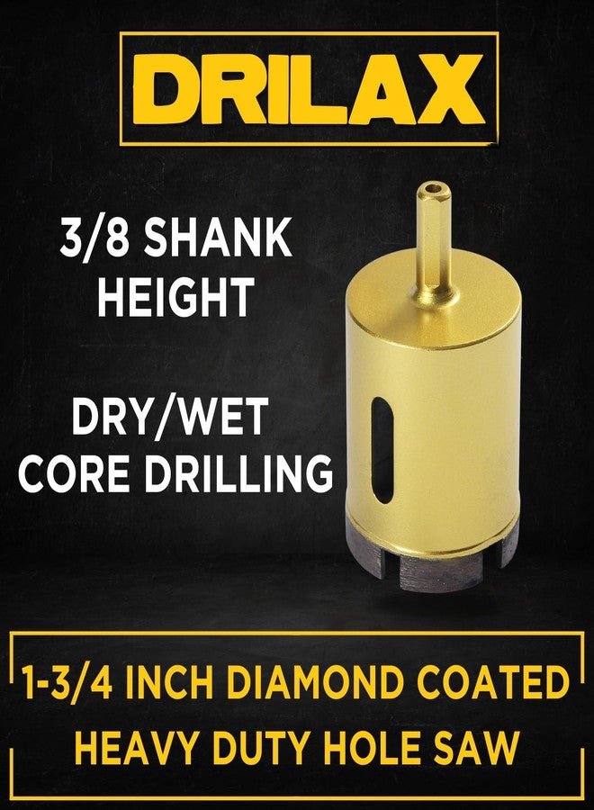 Drilax 1 3/4 inch Diamond Brick Concrete Block Masonry Hole Saw Heavy Duty Wet Dry Use 1-3/4 inch 1.75 inch Single Pack - Image 2