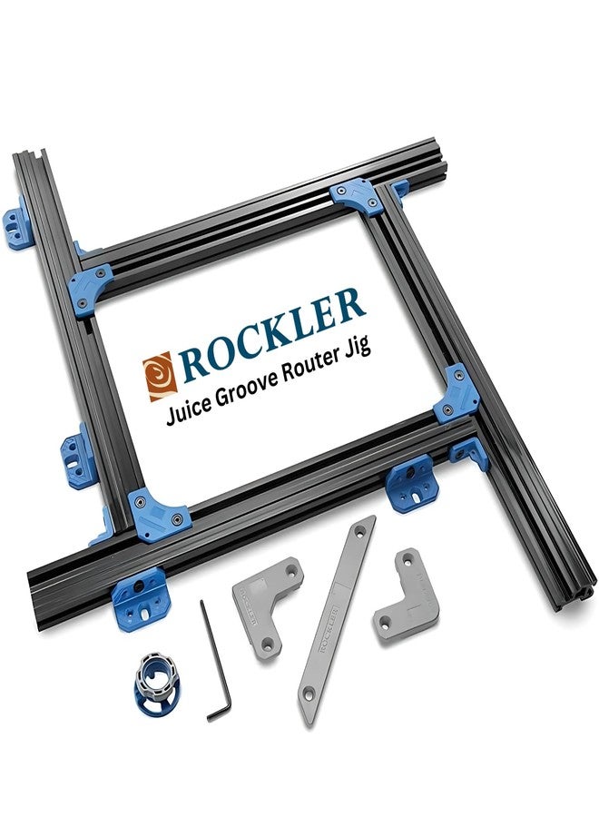 روكلر قالب توجيه Juice Groove لألواح التقطيع حتى 18 بوصة × 18 بوصة - قالب Juice Groove قابل للتعديل مع أدلة نصف قطر الزاوية - قالب توجيه متغير متعدد الاستخدامات - دليل توجيه سهل الاستخدام للحصول على أخاديد مثالية - Image 1