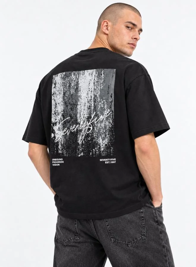 Seventy Five Oversized drop shoulder back print T-shirt
