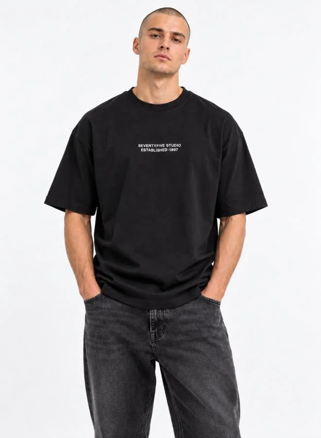 Seventy Five Oversized drop shoulder back print T-shirt
