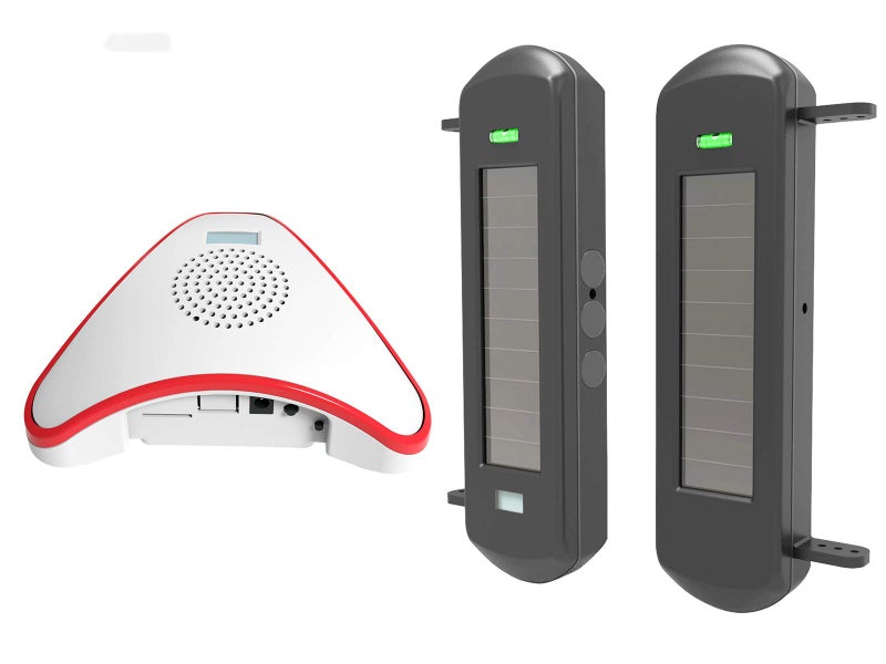 HTZSAFE Solar Wireless Driveway Alarm System 12 Mile Long Transmission Range 300 Feet Wide Sensor Range No Wiring No Need Replace Battery Outdoor Weatherproof DIY Security Perimeter Alert System
