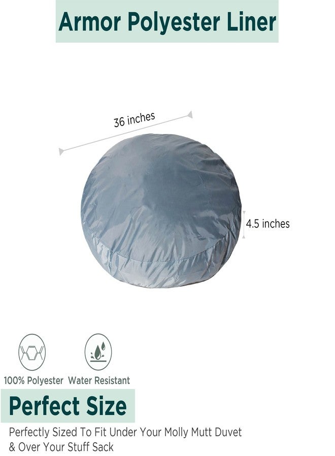 Molly Mutt Water-Resistant Dog Bed Liner, Nylon Bed Liner For Dogs, Easy To Clean, Gray, Round, 36”x36”x4.75” - Image 2