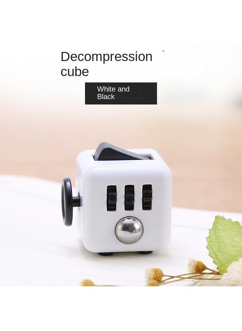 Y&D Unzip Rubik's Cube Toy Fidget Cube Adult Decompression Game Dice-White And Black 