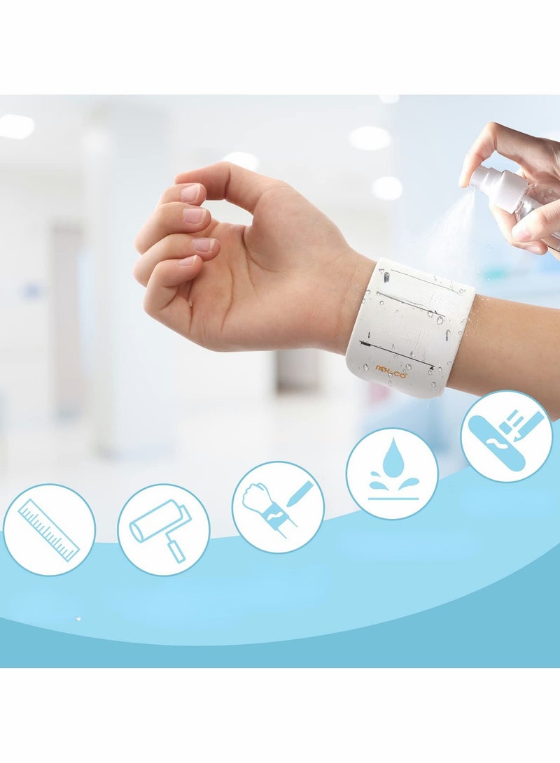 SOLARAE Wearable Nurse Notepad Wristbands,Silicone Reminder Bracelet Write On Memo, Dry Erase Slap Sticky Notes w/ Ruler, Gifts for ADHD, Dementia, Vet Techs, (White) 2 PCS - Image 5