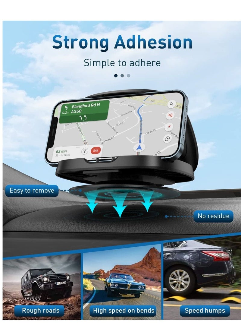 SYOSI Cell Phone Holder for Car, Upgraded 360° Rotatable Phone Mount for Dashboard, Horizontal & Vertical Viewing Friendly Phone Car Mount, Compatible with iPhone Samsung Android Smartphones GPS Devices - Image 3