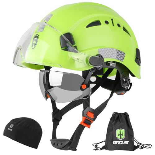 GREEN DEVIL Safety Hard Hat with Tinted & Clear Visor Vented Construction Helmet Cascos de Construccion ABS Work hardhats for Men - Image 1