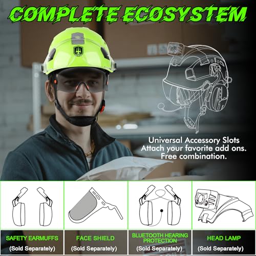 GREEN DEVIL Safety Hard Hat with Tinted & Clear Visor Vented Construction Helmet Cascos de Construccion ABS Work hardhats for Men - Image 5