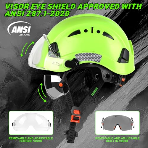 GREEN DEVIL Safety Hard Hat with Tinted & Clear Visor Vented Construction Helmet Cascos de Construccion ABS Work hardhats for Men - Image 3