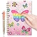 xiaomianyang Pop Notebook for Kids Fidget Girls Diary Journal 83x57 Inches 160 Lined Pages with 6 Multicolor Pen Spiral Journal for Teenage School Writing Drawing Pop Butterfly It Gifts Stuff Age 6 8 10 12 - Image 3