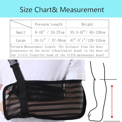 Ledhlth Mesh Kids Arm Sling Breathable Shoulder Immobilizer Brace Support for Broken Shoulder Elbow Arm Wrist Injury for Children Toddler Girls Boys Black Large - Image 5