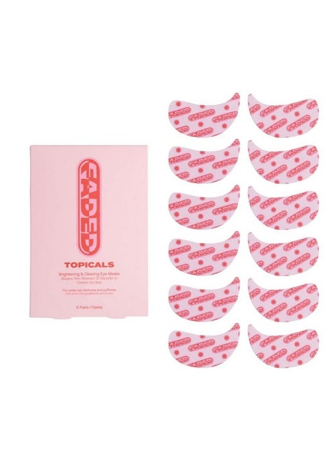 Faded Brightening Under Eye Masks | Patches To Depuff Hydrate Brighten And Cool | Reduce Dark Circles And Fine Lines | Contains Kojic Acid Caffeine And Niacinamide (Set Of 6)