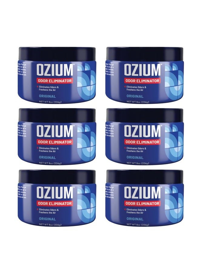 Ozium جل إزالة الروائح 8 أونص. 6 عبوات للمنازل والسيارات والمكاتب والمزيد، 6 عبوات - Image 1