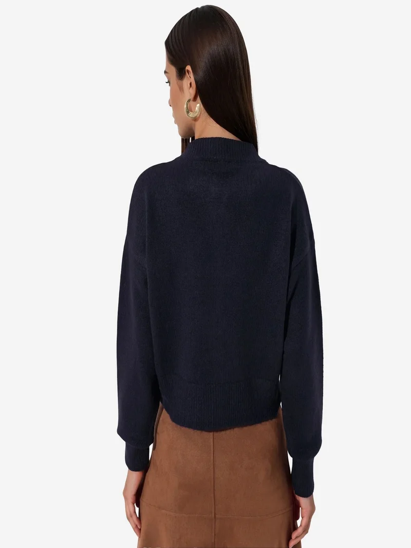 فيورنا VIORNA Crop Ribbed Cardigan With Buttons