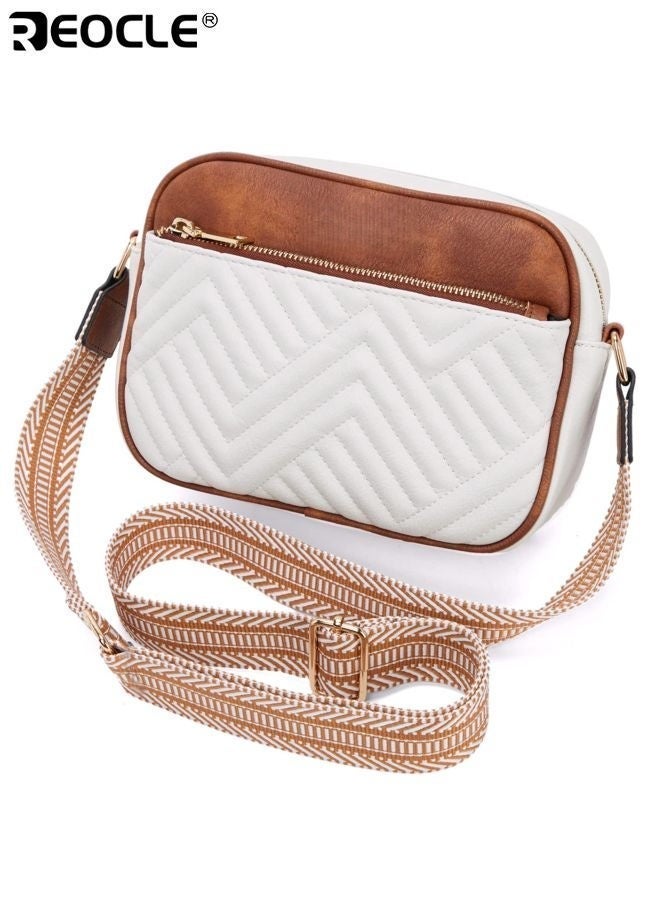 REOCLE Women's Quilted Crossbody Bag with Vegan Leather and Wide Strap Design Small Shoulder Purse with Compact Size for Daily Essentials - Image 4