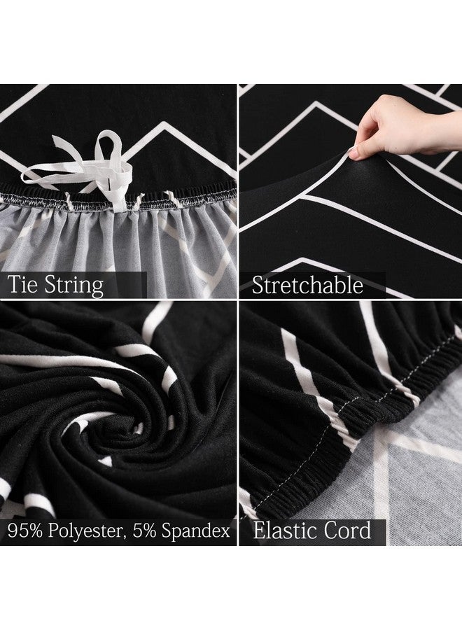 HOKIPO Polyester Blend Stretchable Elastic Couch Cover 1 Seater (Ar-4099-S7, Black) - Image 2