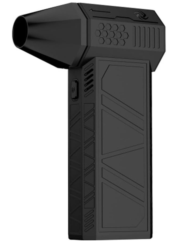 مروحة توربو نفاثة صغيرة قابلة لإعادة الشحن، منفاخ قوي بسرعة 130000 دورة في الدقيقة مع قناة عالية السرعة، 150 وات. لون أسود. - Image 1