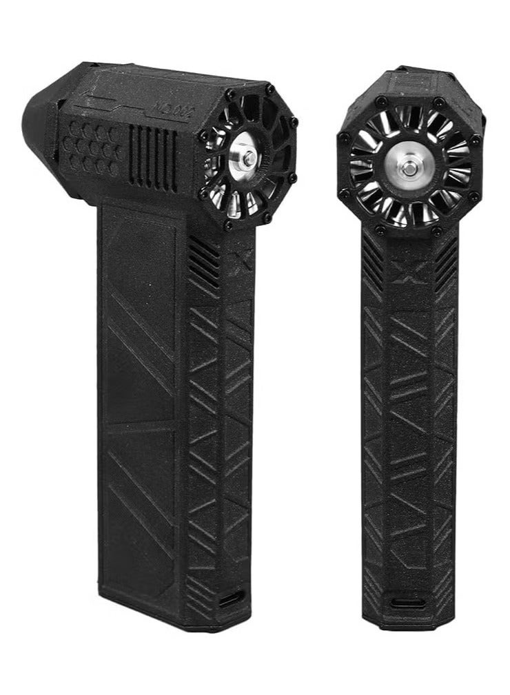 مروحة توربو نفاثة صغيرة قابلة لإعادة الشحن، منفاخ قوي بسرعة 130000 دورة في الدقيقة مع قناة عالية السرعة، 150 وات. لون أسود. - Image 2