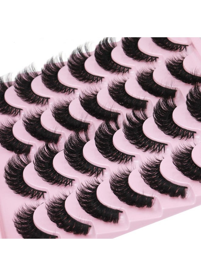 zanlufly - False Eyelashes Russian Strip Lashes Cat Eye Eyelashes Faux Mink Lashes Fox Eye Fluffy Dramatic Fake Lashes Look Like Extension Eyelashes Long Strip Wispy Lashes14 Pairs - Image 1