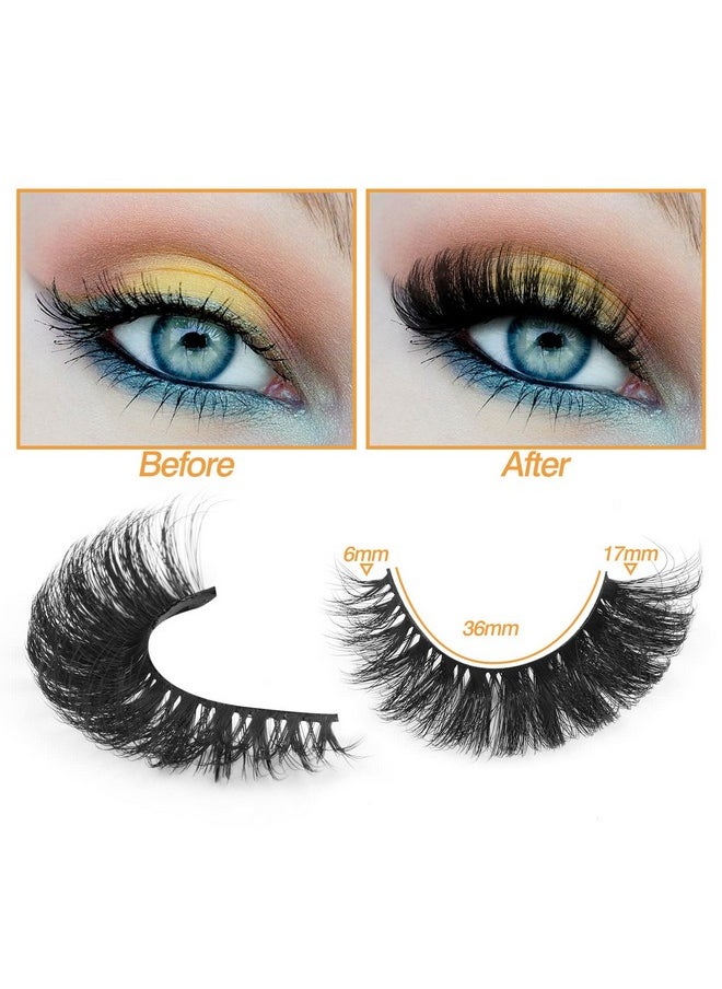 zanlufly - False Eyelashes Russian Strip Lashes Cat Eye Eyelashes Faux Mink Lashes Fox Eye Fluffy Dramatic Fake Lashes Look Like Extension Eyelashes Long Strip Wispy Lashes14 Pairs - Image 1