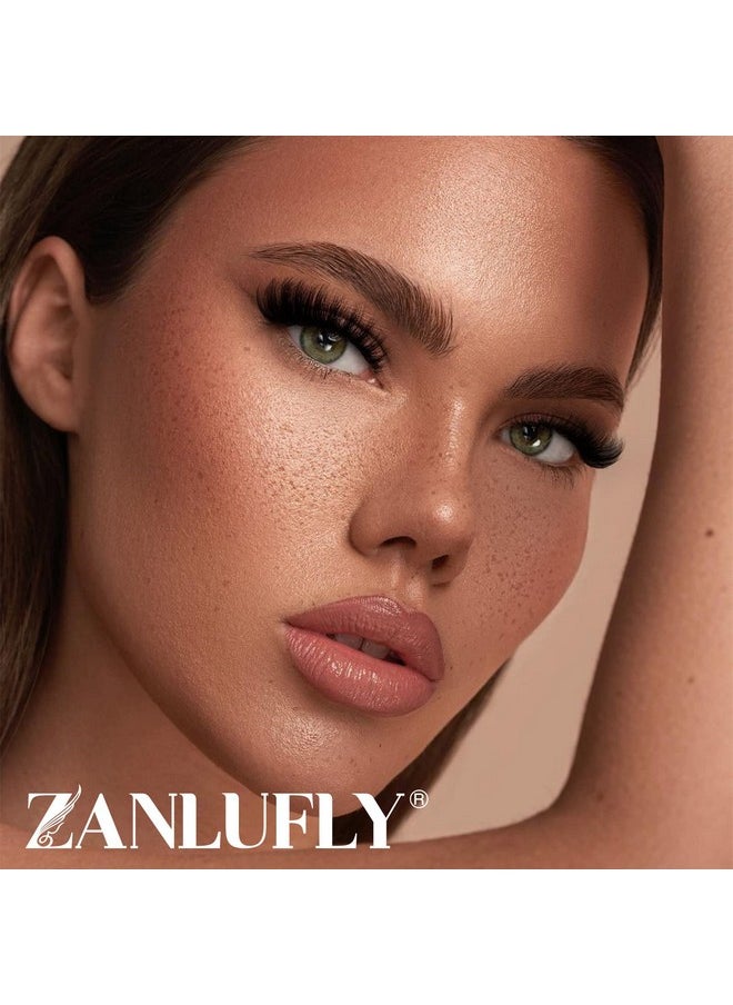 zanlufly - False Eyelashes Russian Strip Lashes Cat Eye Eyelashes Faux Mink Lashes Fox Eye Fluffy Dramatic Fake Lashes Look Like Extension Eyelashes Long Strip Wispy Lashes14 Pairs - Image 1