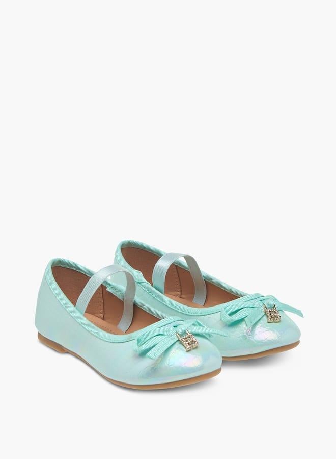Flora Bella By Shoexpress Girls Bow Embellished Ballerina Shoes With Elastic Strap Detail Ramadan Collection - Image 2