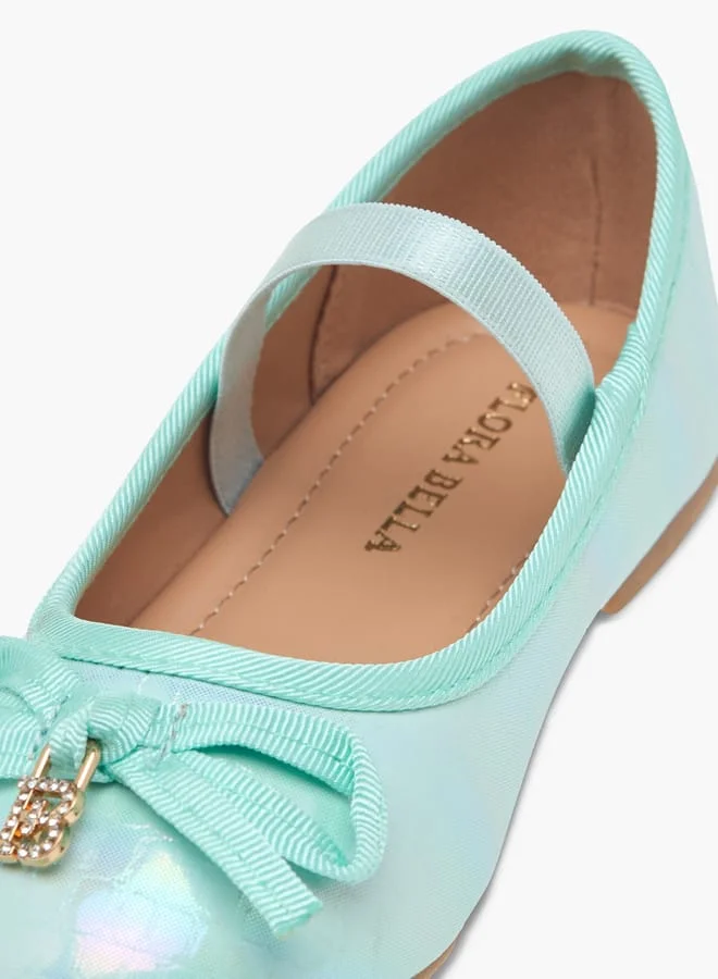 Flora Bella By Shoexpress Girls Bow Embellished Ballerina Shoes With Elastic Strap Detail