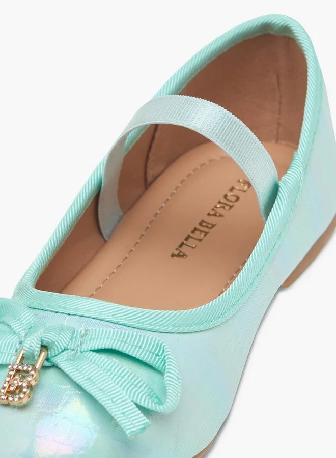 Flora Bella By Shoexpress Flora Bella Bow Embellished Ballerina Shoes With Elastic Strap Detail
