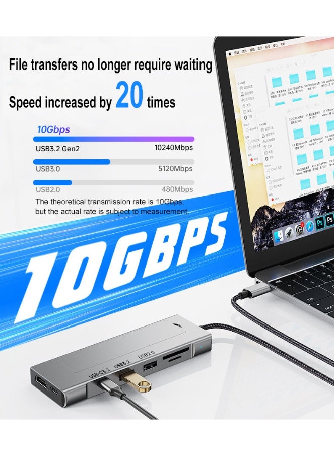 SMART SOURCE 8 in 1 USB C Hub Docking Station with M.2 NVMe SSD Enclosure, 4K HDMI, USB 3.2, PD 100W Fast Charging, SD TF Card Reader — Type C Multiport Adapter for MacBook, iPad Pro, Laptop - Image 3
