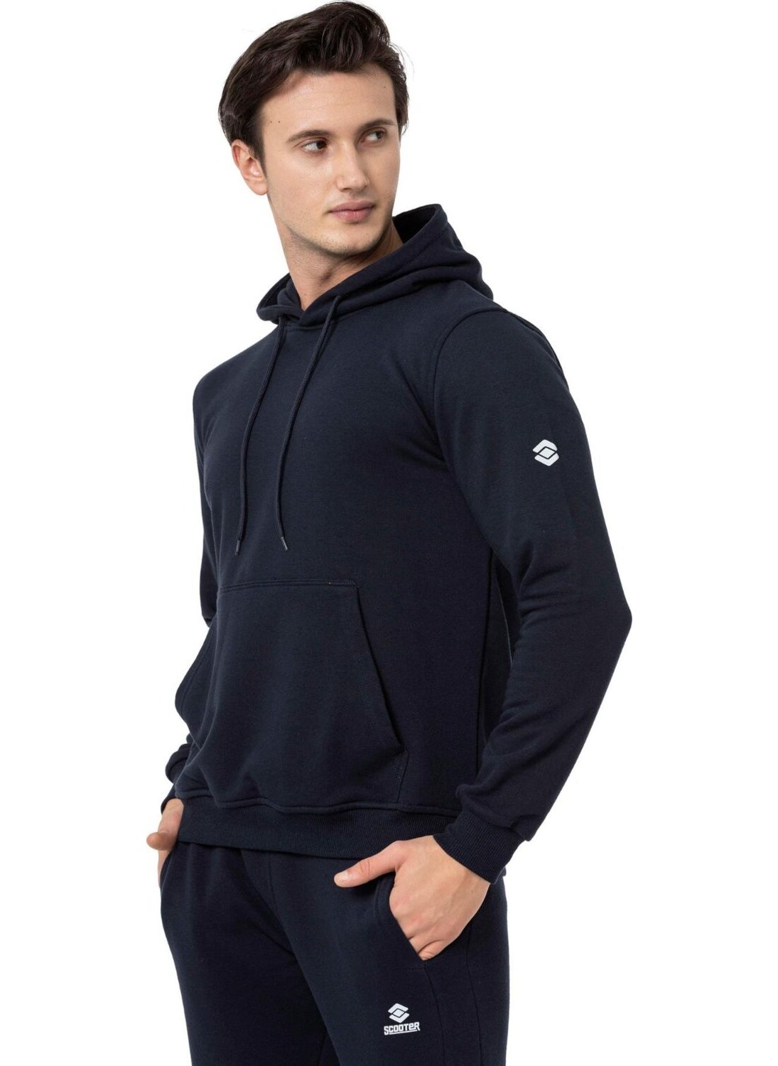 Scooter  Navy Blue Men's Hooded Basic Sweatshirt M1518TL  - Image 1