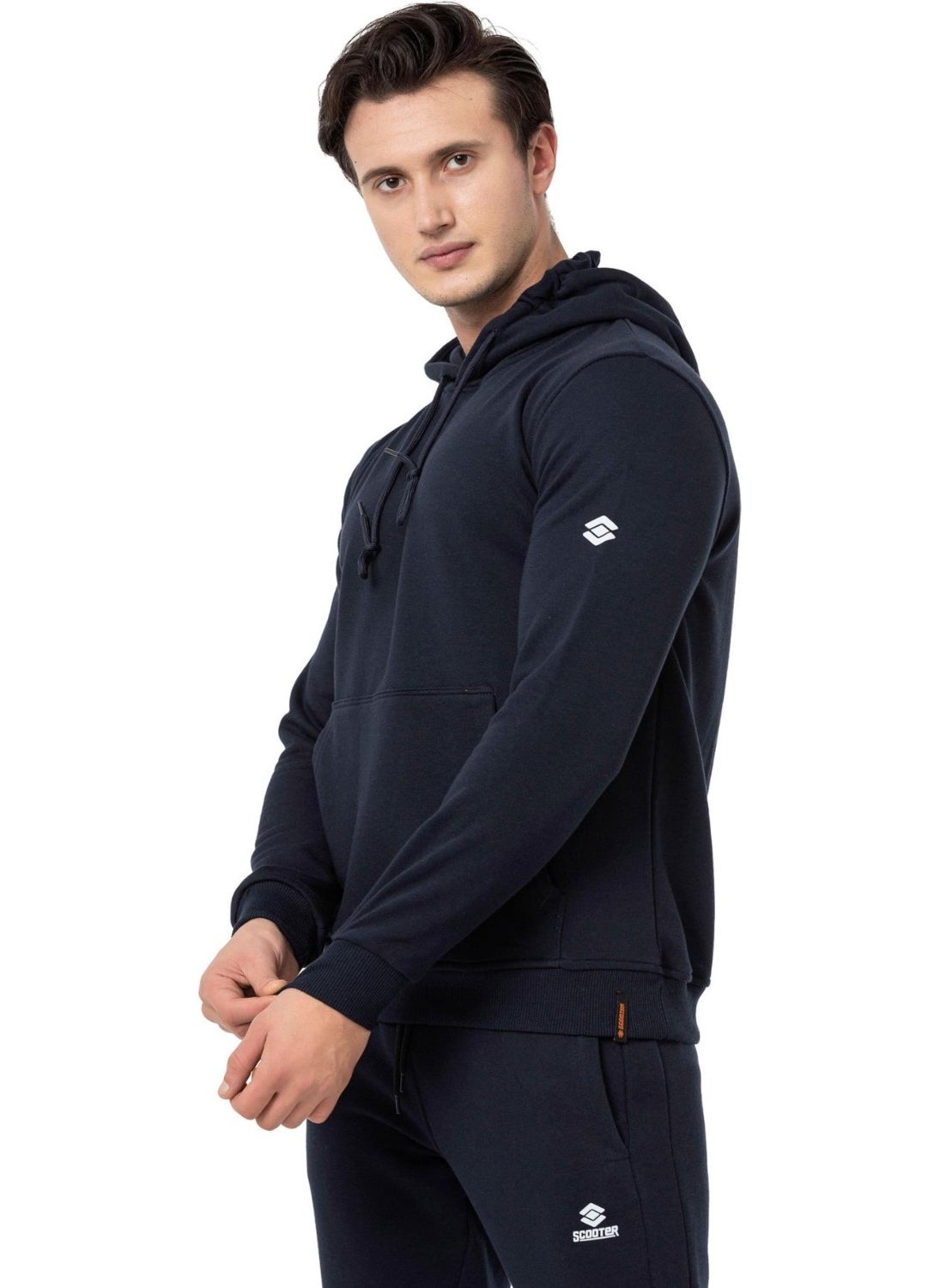 Scooter  Navy Blue Men's Hooded Basic Sweatshirt M1518TL  - Image 3