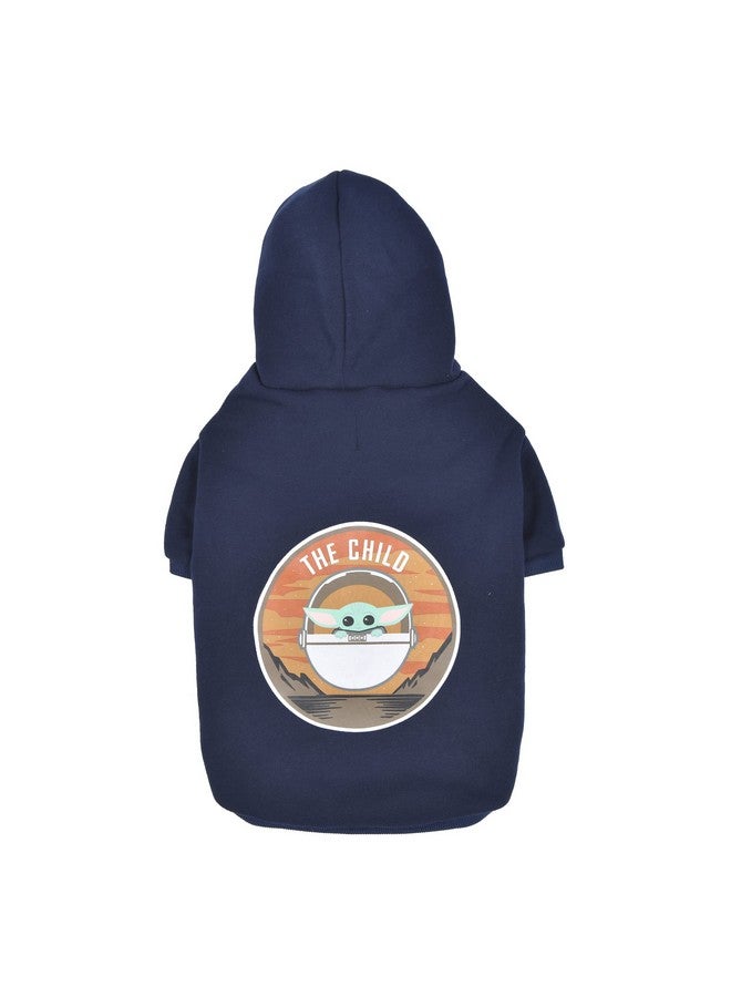 STAR WARS for Pets The Mandalorian Hoodie for Dogs, “The Child” Design with Leash Attachment Hole, Medium| Star Wars Apparel for Dogs | Cozy Hooded GROGU Sweatshirt for Dogs Navy - Image 2