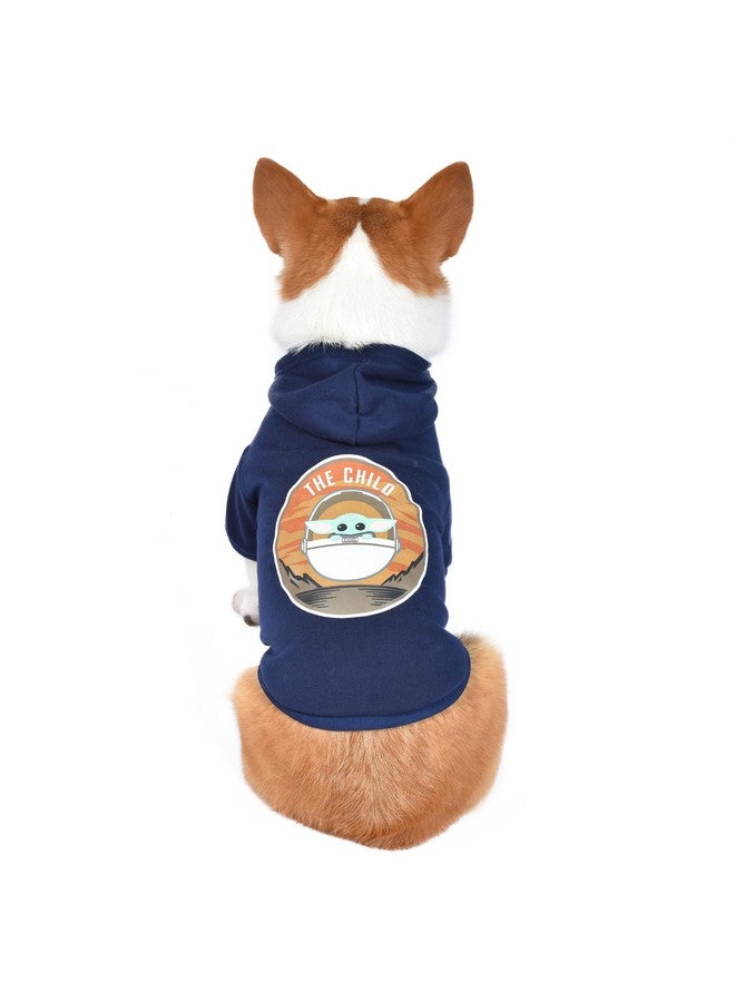 STAR WARS for Pets The Mandalorian Hoodie for Dogs, “The Child” Design with Leash Attachment Hole, Medium| Star Wars Apparel for Dogs | Cozy Hooded GROGU Sweatshirt for Dogs Navy - Image 1