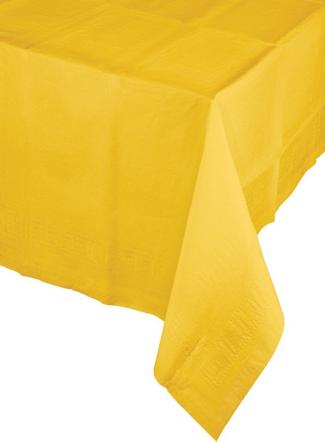 Creative Converting Tissue/Poly Tablecover Table Cover, 54" x 108", School Bus Yellow