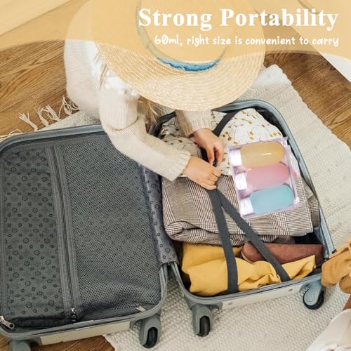 MAYCREATE® Travel Bottles for Toiletries 3pcs Set,60ml Travel Toiletry Bottles,Small for Refillable Leakproof Squeeze Containers with Lids Shampoo Lotion BPA-Free - Image 5