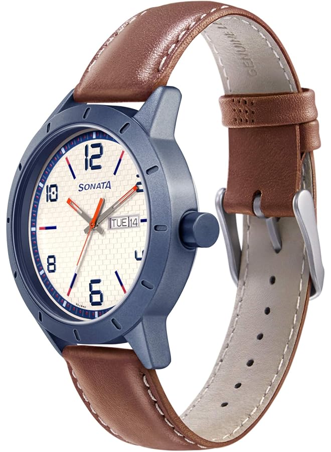 Sonata Nxt Water Resistant White Dial Analog Watch With Calendar For Men 7137Al03 - Image 2