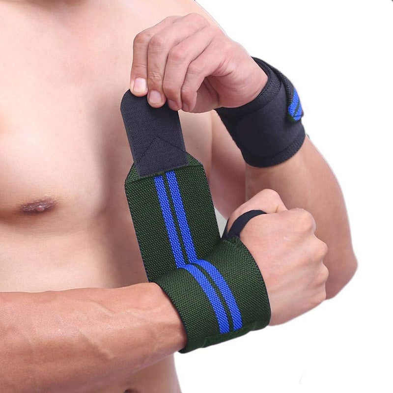 UROCK Wrist Support for Men & Women, Wrist Band for Gym Wrist Wrap/Straps Gym Accessories for Men for Hand Grip & Wrist Support Crepe Bandage (Blue) - Image 1