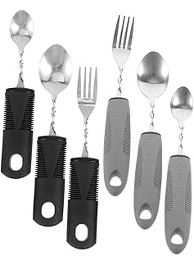 Weighted Utensils For Elderly 6Pcs Adaptive Tableware Set For Hand Tremors Easy Clean - Image 1