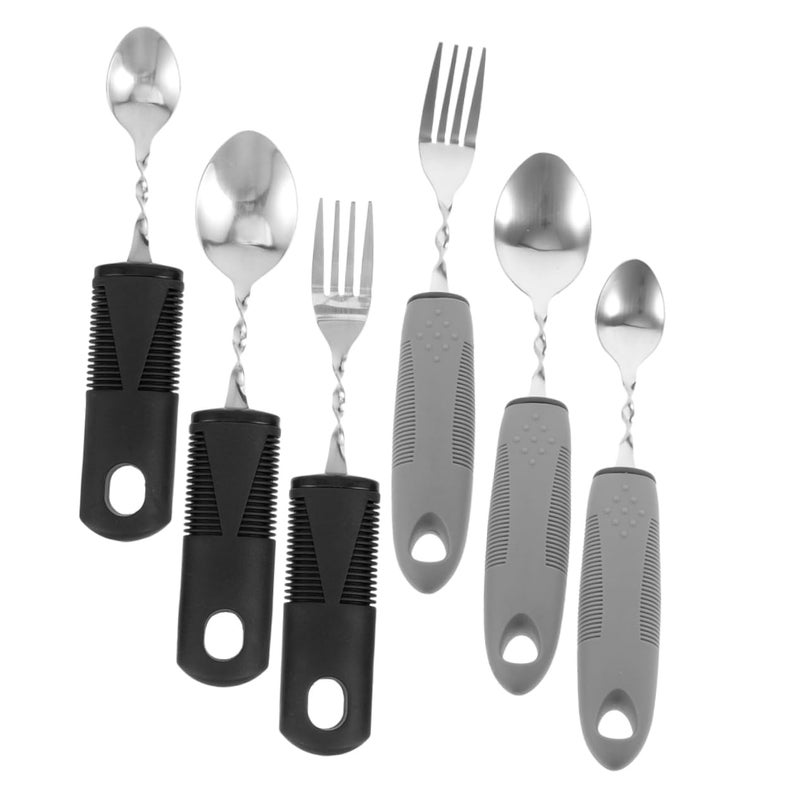 Weighted Utensils For Elderly 6Pcs Adaptive Tableware Set For Hand Tremors Easy Clean - Image 2
