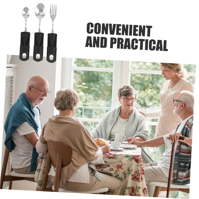 Weighted Utensils For Elderly 6Pcs Adaptive Tableware Set For Hand Tremors Easy Clean - Image 5