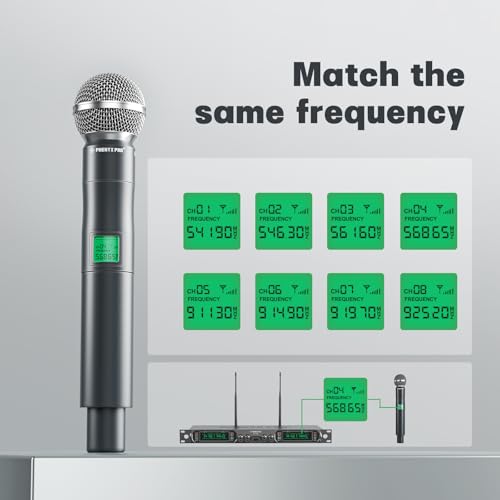 Phenyx Pro Professional Wireless Microphone, 561.6MHz UHF Dynamic Microphone, Metal Cordless Mic, Handheld Mic Transmitter for PTU-5000/PTU-4000 Series (PWH-5-561.6) - Image 4
