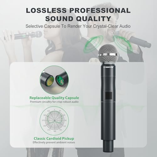 Phenyx Pro Professional Wireless Microphone, 561.6MHz UHF Dynamic Microphone, Metal Cordless Mic, Handheld Mic Transmitter for PTU-5000/PTU-4000 Series (PWH-5-561.6) - Image 3
